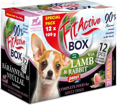 Panzi FitActive Dog 12x100 g alutasakos eledel Bárány & Nyúl szószban