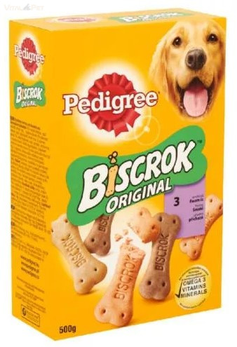 Pedigree Biscrok Multi Mix 500 g jutalomfalat kutyáknak többformájú keksz