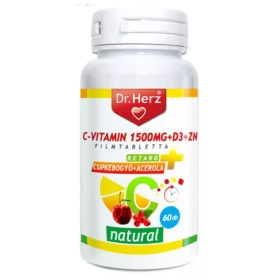   Dr. Herz C-vitamin 1500mg+D3+Zn csipkebogyóval és acerola kivonattal 60 db tabletta