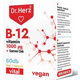   Dr. Herz B12 1000 mcg + Szerves Cink 60 db kapszula doboz            
