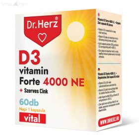   Dr. Herz D3-vitamin 4000 NE+Szerves Cink 60 db kapszula doboz
