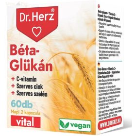   Dr. Herz Béta-glükán + Szerves Cink, Szelén + C-vitamin 60 db kapszula doboz