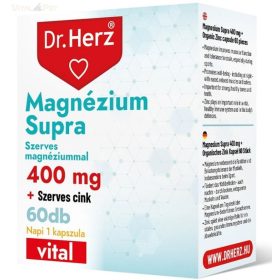   Dr. Herz Magnézium Supra 400 mg + Szerves Cink 60 db kapszula doboz