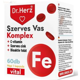   Dr. Herz Szerves Vas Komplex + C-vitamin + Szervres Cink 60 db kapszula doboz