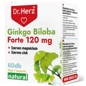   Dr. Herz Ginkgo Biloba Forte 120mg + Szerves Magnézium + Szerves Cink 60 db kapszula doboz