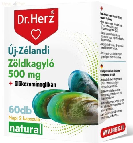 Dr. Herz Zöldkagyló kivonat 500 mg 60 db kapszula doboz