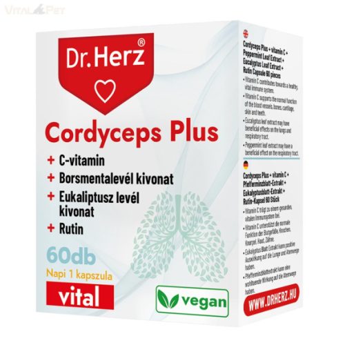 Dr. Herz Cordyceps Plus + C-Vitamin 60 db kapszula doboz