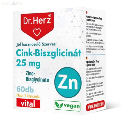 Dr. Herz Cink-Biszglicinát 25 mg 60 db kapszula doboz