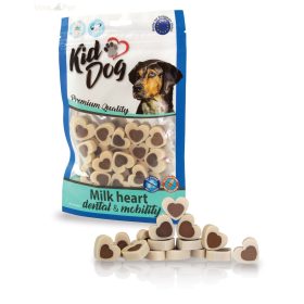   KidDog jutalomfalat kutyáknak - Milk Heart Dental&Mobility - fogerősítő tejes szívecske 80g