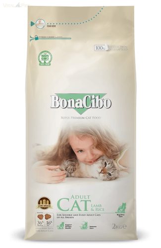 BonaCibo Cat Adult Hypoallergén 5 kg Lamb & Rice szardellával és rákkal