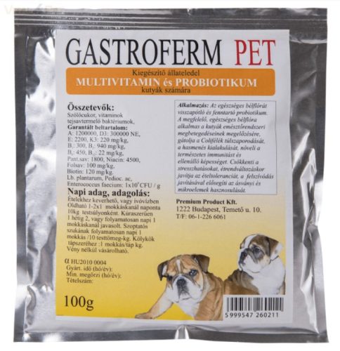 Gastroferm Pet multivitamin és probiotikum kutyáknak 100g