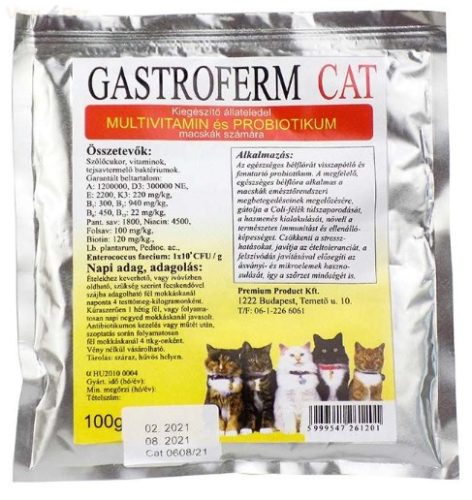 Gastroferm Cat multivitamin és probiotikum 100g