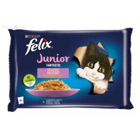 Felix Fantastic 4x85g Junior Csirke&Lazac zselében