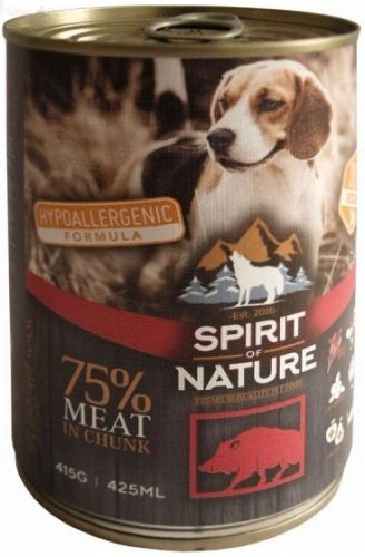 Spirit of Nature Hypoallergenic konzerv DOG 415 g Wild boar / Vaddisznóhússal