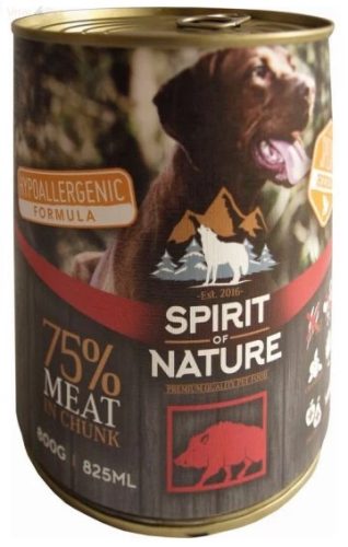 Spirit of Nature Hypoallergenic konzerv DOG 800 g Wild boar / Vaddisznóhússal