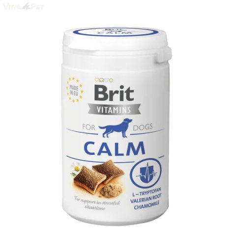 Brit Vitamin 150 g Calm kutyáknak segítség stresszhelyzetekben macskagyökér&kamilla&kender