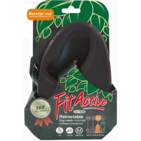 Panzi FitActive automata póráz 5 m szalagos S black