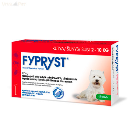 Fypryst Bolha-kullancs csepp kutyának (spot-on 0,67 ml  2-10 kg-ig) 10db pipetta