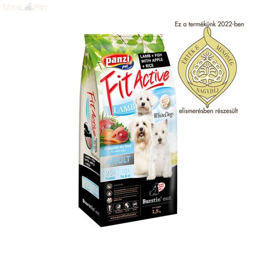 Panzi FitActive Dog 1,5kg ADULT WhiteDogs Bárány&Hal (Fehér szőrű kutyáknak)