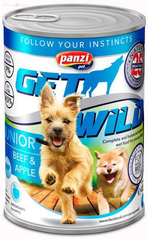 Panzi GetWild kutyának konzerv 415 g Puppy marha+alma