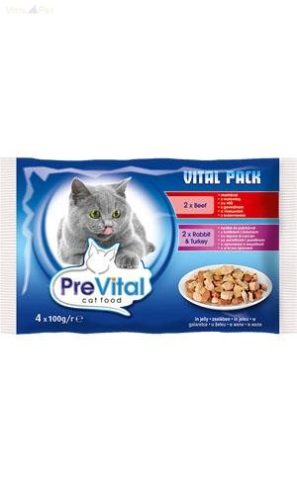 Prevital 4x100 g alutasakos eledel kocsonyás (nyúl-pulyka, marha)