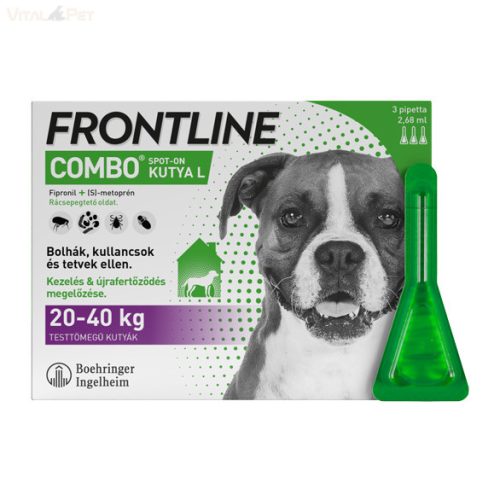 Frontline Combo Spot On kutya "L" 20-40 kg 2,68 ml (3db, 3x2,68 ml)