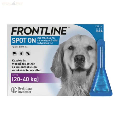Frontline Spot On kutya "L"  20-40 kg 2,68 ml (3db, 3x2,68 ml)