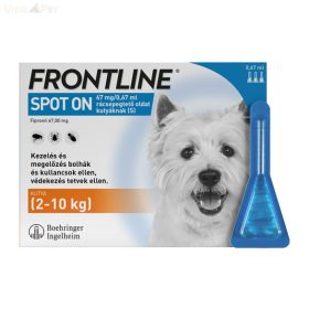   Frontline Spot On kutya "S"  2-10 kg 0,67 ml (3db, 3x0,67 ml)
