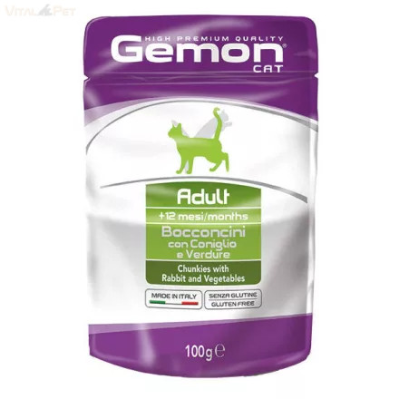 Gemon Cat ADULT Alutasak Nyúl/zöldség 100g