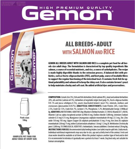 Gemon Dog ADULT SALMON 15kg Lazac