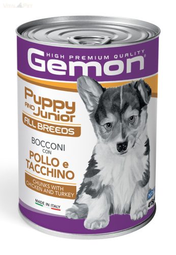 Gemon Dog PUPPY&JUNIOR Csirke/Pulyka 415g