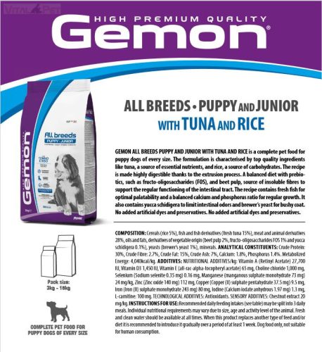 Gemon Dog PUPPY TUNA 15kg  Tonhal