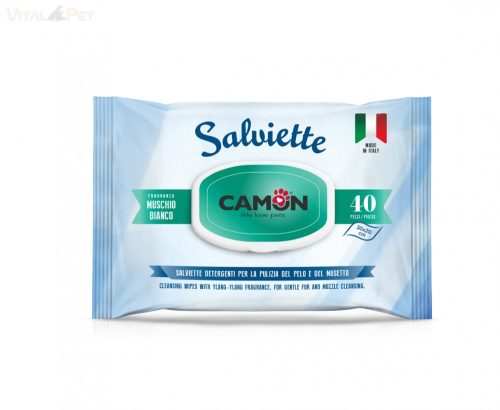 Camon Salviette 40db (30x20cm) törlőkendő fehér moha illattal (Muscio Bianchi)