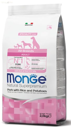 Monge Dog ADULT PORK Sertés/Rizs 15kg