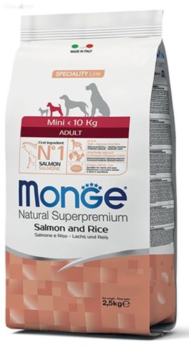 Monge Dog MINI ADULT SALMON Lazac/Rizs 15kg