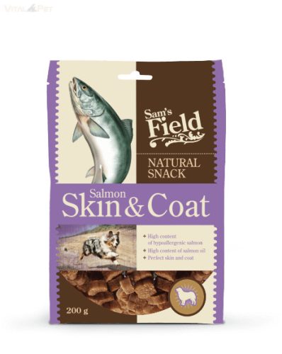 Sam's Field Snack félnedves funkcionális jutalomfalatka 200 g skin&coat lazaccal
