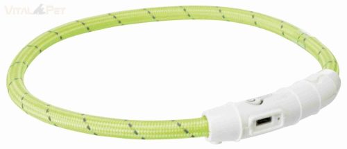 TRIXIE világító nyakörv USB tölthetőséggel (Zöld, XS-S 35 cm/ø 7 mm)
