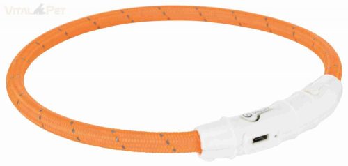 TRIXIE világító nyakörv USB tölthetőséggel (Narancssárga, L-XL 65 cm/ø 7 mm)