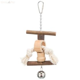   TRIXIE 58961 madárjáték fa akasztható állóka kötél+csengő 20 cm