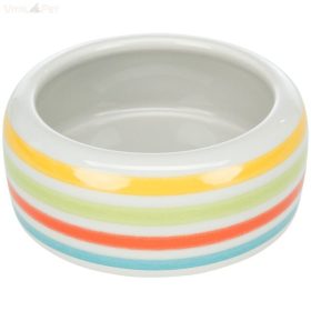   TRIXIE 60806 peremes kerámia tál tengerimalac 200 ml/11 cm szürke/színes  csíkos