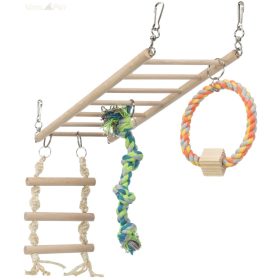   TRIXIE rágcsáló játék akasztható fa létra egyéb játékkkal