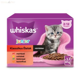   Whiskas 12 pack JUNIOR Klasszik válogatás mártásban 12x85g
