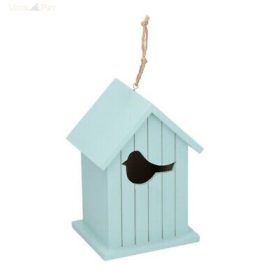 Madárház fa 14,5x12x22cm madár alakú nyílással