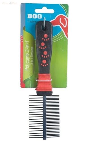 Kétoldalas fésű kisállatoknak műanyag 20x5cm