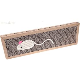 Cicakaparó lap kartonból sisal egérrel 38x12 cm