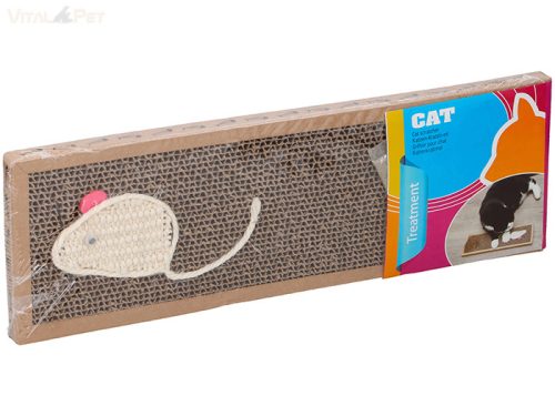 Cicakaparó lap kartonból sisal egérrel 38x12 cm