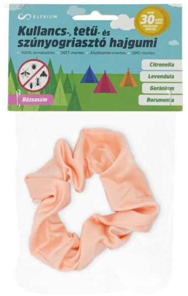 Image of Elysium kullancs, tetű és szúnyogriasztó szatén hajgumi rózsaszín