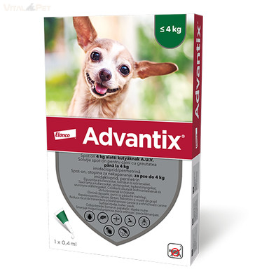 Image of Advantix® 4 db spot on 4 kg alatti kutyáknak 4x0,4 ml