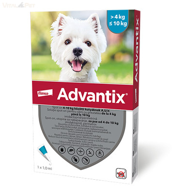 Image of Advantix® 4 db spot on 4-10 kg közötti kutyáknak 4x1 ml