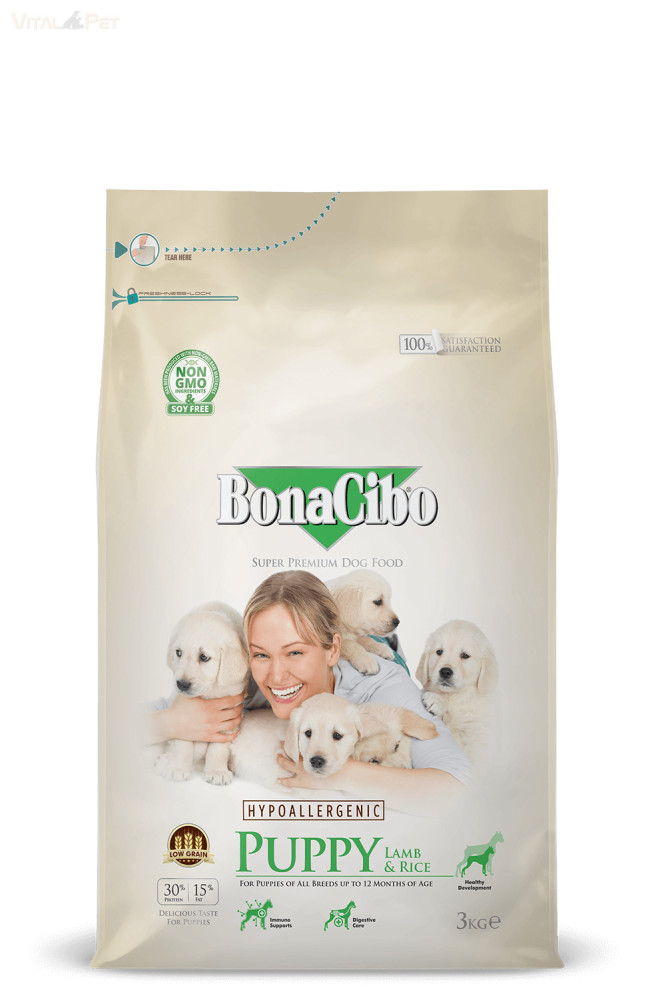 Image of BonaCibo Dog Puppy Hypoallergén 15 kg Lamb &amp; Rice szardellával